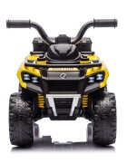 LeanToys Atv electric pentru copii yellow 35W viteza 1.5-2 kmh faruri frontale led cu sunete si lumini roti late din eva suport picioruse