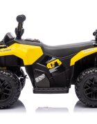 LeanToys Atv electric pentru copii yellow 35W viteza 1.5-2 kmh faruri frontale led cu sunete si lumini roti late din eva suport picioruse