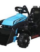 LeanToys Buldozer electric pentru copii 6V cupa mobila lumini si sunete frana automata 87x42x44 cm Blue