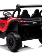 LeanToys Masinuta electrica pentru copii 4x4 S618 red cu deschidere usi telecomanda 2.4G 4 motoare de 45W fiecare baterie de 24V7Ah viteza maxima 2.5-7kmh echipata cu Radio FM port usb bluetooth