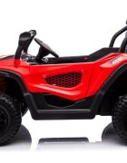 LeanToys Masinuta electrica pentru copii 4x4 S618 red cu deschidere usi telecomanda 2.4G 4 motoare de 45W fiecare baterie de 24V7Ah viteza maxima 2.5-7kmh echipata cu Radio FM port usb bluetooth