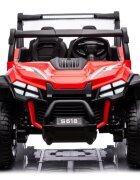 LeanToys Masinuta electrica pentru copii 4x4 S618 red cu deschidere usi telecomanda 2.4G 4 motoare de 45W fiecare baterie de 24V7Ah viteza maxima 2.5-7kmh echipata cu Radio FM port usb bluetooth