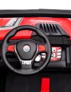 LeanToys Masinuta electrica pentru copii 4x4 S618 red cu deschidere usi telecomanda 2.4G 4 motoare de 45W fiecare baterie de 24V7Ah viteza maxima 2.5-7kmh echipata cu Radio FM port usb bluetooth