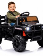 LeanToys Masinuta electrica pentru copii Black BDM0926 cu telecomanda 2.4G 2 motoare 45W baterie de 12V7Ah roti EVA usi cu deschidere faruri cu LED radio FM USB si MP3 dimensiune 120 x 67 x 65 cm