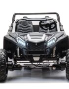 LeanToys Masinuta electrica pentru copii Buggy A033 4x4 White cu 4 motoare 150W fiecare baterie 2x24V10Ah roti din EVA cu faruri si stopuri functionale sistem audio integrat cu USB MP3 AUX si radio FM pana la 11 kmh