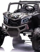 LeanToys Masinuta electrica pentru copii Buggy Army 24V cu tractiune 4x4 transmisie automata cu 3 viteze lumini led fataspate intrare mp3 aux usb bluetooth roti eva moi