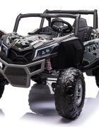 LeanToys Masinuta electrica pentru copii Buggy Army 24V cu tractiune 4x4 transmisie automata cu 3 viteze lumini led fataspate intrare mp3 aux usb bluetooth roti eva moi