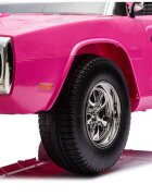 LeanToys Masinuta electrica pentru copii Dodge Charger RT Pink motor 2x200W baterie de 24V7Ah telecomanda 2.4G faruri LED fataspate sistem audio integrat cu bluetooth USB card Micro SD intrare MP3 135 x 68 x 50 cm