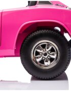 LeanToys Masinuta electrica pentru copii Dodge Charger RT Pink motor 2x200W baterie de 24V7Ah telecomanda 2.4G faruri LED fataspate sistem audio integrat cu bluetooth USB card Micro SD intrare MP3 135 x 68 x 50 cm