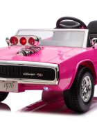 LeanToys Masinuta electrica pentru copii Dodge Charger RT Pink motor 2x200W baterie de 24V7Ah telecomanda 2.4G faruri LED fataspate sistem audio integrat cu bluetooth USB card Micro SD intrare MP3 135 x 68 x 50 cm