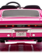 LeanToys Masinuta electrica pentru copii Dodge Charger RT Pink motor 2x200W baterie de 24V7Ah telecomanda 2.4G faruri LED fataspate sistem audio integrat cu bluetooth USB card Micro SD intrare MP3 135 x 68 x 50 cm