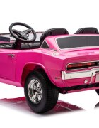 LeanToys Masinuta electrica pentru copii Dodge Charger RT Pink motor 2x200W baterie de 24V7Ah telecomanda 2.4G faruri LED fataspate sistem audio integrat cu bluetooth USB card Micro SD intrare MP3 135 x 68 x 50 cm