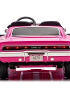 LeanToys Masinuta electrica pentru copii Dodge Charger RT Pink motor 2x200W baterie de 24V7Ah telecomanda 2.4G faruri LED fataspate sistem audio integrat cu bluetooth USB card Micro SD intrare MP3 135 x 68 x 50 cm