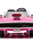 LeanToys Masinuta electrica pentru copii Dodge Charger RT Pink motor 2x200W baterie de 24V7Ah telecomanda 2.4G faruri LED fataspate sistem audio integrat cu bluetooth USB card Micro SD intrare MP3 135 x 68 x 50 cm