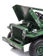 LeanToys Masinuta electrica pentru copii Military Jeep JH-103 Green cu 4 motoare de 45W baterie 12V7Ah faruri LED roti EVA telecomanda 2.4G design autentic panou multimedia USB Bluetooth dimensiune 110 x 60 x 58 cm