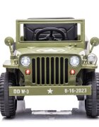 LeanToys Masinuta electrica pentru copii Olive Green tractiune integrala 4x4 motor 4x45W baterie de 12V7Ah cu telecomanda de 2.4G sistem audio integrat USB si Bluetooth faruri luminoase Roti EVA viteza 3.5-4 kmh