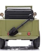 LeanToys Masinuta electrica pentru copii Olive Green tractiune integrala 4x4 motor 4x45W baterie de 12V7Ah cu telecomanda de 2.4G sistem audio integrat USB si Bluetooth faruri luminoase Roti EVA viteza 3.5-4 kmh