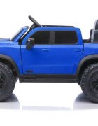 LeanToys Masinuta electrica pentru copii P4 Blue acumulator 12V7Ah tractiune integrala 4 x 45W roti EVA scaun piele lumini LED MP3 dimensiune 119 x 68 x 58 cm