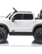 LeanToys Masinuta electrica pentru copii P4 White acumulator 12V7Ah tractiune integrala 4 x 45W roti EVA scaun piele lumini LED MP3 dimensiune 119 x 68 x 58 cm