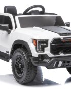 LeanToys Masinuta electrica pentru copii P4 White acumulator 12V7Ah tractiune integrala 4 x 45W roti EVA scaun piele lumini LED MP3 dimensiune 119 x 68 x 58 cm