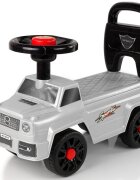 LeanToys Masinuta pentru copii fara pedale Starlight Grey spatar cu posibilitatea de impingere claxon de la 18 luni