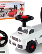 LeanToys Masinuta pentru copii fara pedale Starlight White spatar cu posibilitatea de impingere claxon de la 18 luni