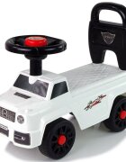LeanToys Masinuta pentru copii fara pedale Starlight White spatar cu posibilitatea de impingere claxon de la 18 luni