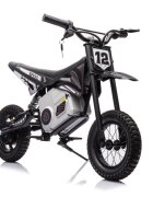 LeanToys Motocicleta electrica pentru copii A9901 Black cu suspensii roti pneumatice motor de 350W baterie de 2x18V9Ah viteza 8-15 kmh franare automata la eliberarea pedalei de acceleratie dimensiune 116 x 53 x 75 cm