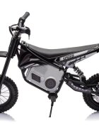 LeanToys Motocicleta electrica pentru copii A9901 Black cu suspensii roti pneumatice motor de 350W baterie de 2x18V9Ah viteza 8-15 kmh franare automata la eliberarea pedalei de acceleratie dimensiune 116 x 53 x 75 cm