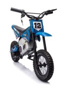 LeanToys Motocicleta electrica pentru copii A9901 Blue cu suspensii roti pneumatice motor de 350W baterie de 2x18V9Ah viteza 8-15 kmh franare automata la eliberarea pedalei de acceleratie