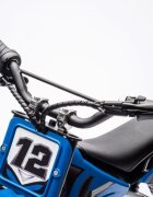 LeanToys Motocicleta electrica pentru copii A9901 Blue cu suspensii roti pneumatice motor de 350W baterie de 2x18V9Ah viteza 8-15 kmh franare automata la eliberarea pedalei de acceleratie