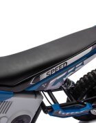 LeanToys Motocicleta electrica pentru copii A9901 Blue cu suspensii roti pneumatice motor de 350W baterie de 2x18V9Ah viteza 8-15 kmh franare automata la eliberarea pedalei de acceleratie