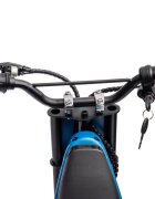 LeanToys Motocicleta electrica pentru copii A9901 Blue cu suspensii roti pneumatice motor de 350W baterie de 2x18V9Ah viteza 8-15 kmh franare automata la eliberarea pedalei de acceleratie