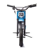 LeanToys Motocicleta electrica pentru copii A9901 Blue cu suspensii roti pneumatice motor de 350W baterie de 2x18V9Ah viteza 8-15 kmh franare automata la eliberarea pedalei de acceleratie