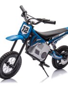 LeanToys Motocicleta electrica pentru copii A9901 Blue cu suspensii roti pneumatice motor de 350W baterie de 2x18V9Ah viteza 8-15 kmh franare automata la eliberarea pedalei de acceleratie