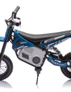LeanToys Motocicleta electrica pentru copii A9901 Blue cu suspensii roti pneumatice motor de 350W baterie de 2x18V9Ah viteza 8-15 kmh franare automata la eliberarea pedalei de acceleratie