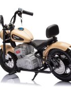 LeanToys Motocicleta electrica pentru copii A9902 Kaki cu pornire la cheie si motor 350W baterie 36V frana cu discuri pe spate si frana de mana faruri functionale viteza maxima 5-7 kmh dimensiune 112 x 54 x 72 cm