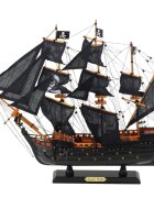 LeanToys Nava decorativa de colectie Black Pearl realizata din lemn cu vele si trei catarge din epoca piratilor dimensiune 49 x 43 x 9.5 cm