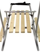 LeanToys Sanie metalica cu spatar si maner de impingere Silver