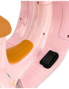 LeanToys Scooter electric pentru copii Vespa XW-05 Pink motorizare 2 x 35W faruri LED frontale panou muzical cu intrare MP3 si USB 94 x 46 x 63 cm
