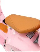 LeanToys Scooter electric pentru copii Vespa XW-05 Pink motorizare 2 x 35W faruri LED frontale panou muzical cu intrare MP3 si USB 94 x 46 x 63 cm
