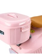 LeanToys Scooter electric pentru copii Vespa XW-05 Pink motorizare 2 x 35W faruri LED frontale panou muzical cu intrare MP3 si USB 94 x 46 x 63 cm