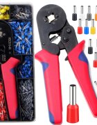 LeanToys Set cleste de sertizare cu 1200 terminali de 0.25 si 10 mm2 in caseta