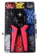 LeanToys Set cleste de sertizare cu 1200 terminali de 0.25 si 10 mm2 in caseta