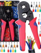 LeanToys Set cleste de sertizare cu 1200 terminali de 0.25 si 10 mm2 in caseta