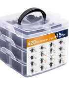 LeanToys Set instrumente de dezasamblare si 620 cleme de dimensiuni universale in caseta organizatoare