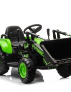LeanToys Tractor electric pentru copii cu Cupa si Remorca detasabila telecomanda 2.4G cu 2 motoare de 45W baterie de 12V45Ah sistem audio integrat USB MP3 AUX capacitate 30 kg viteza maxima 3.5 kmh