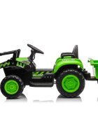 LeanToys Tractor electric pentru copii cu Cupa si Remorca detasabila telecomanda 2.4G cu 2 motoare de 45W baterie de 12V45Ah sistem audio integrat USB MP3 AUX capacitate 30 kg viteza maxima 3.5 kmh