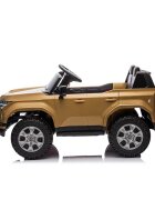 Lexus Masinuta electrica pentru copii cu licenta GX550 Champagne 4x4 cu telecomanda acumulator 24V7Ah Roti EVA Scaun din piele4 Motoare x 55W oglinzi retrovizoare lumini LED afisaj baterie