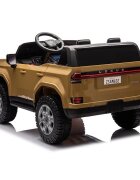 Lexus Masinuta electrica pentru copii cu licenta GX550 Champagne 4x4 cu telecomanda acumulator 24V7Ah Roti EVA Scaun din piele4 Motoare x 55W oglinzi retrovizoare lumini LED afisaj baterie
